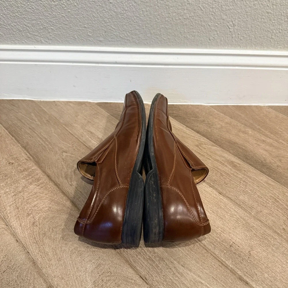 Bruno Marc Shoes Mens Size 11 Brown Faux Leather Slip On Oxfords Square Toe